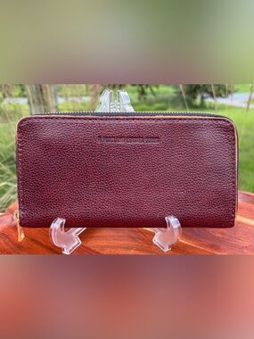 Portland Leather Accordion Zip Wallet Cold Brew EUC